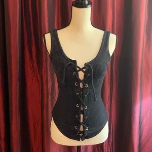 Betsey Johnson Luxe Lace Up Tank